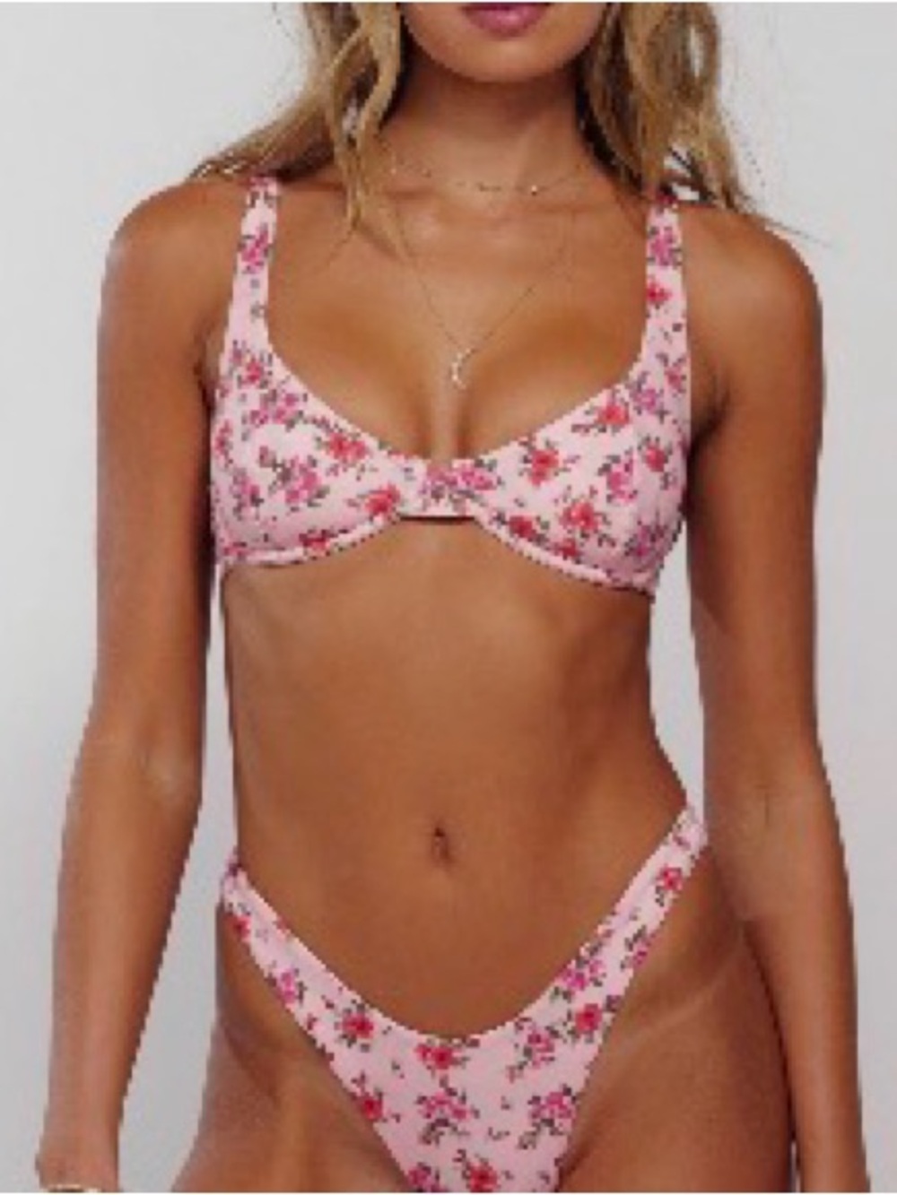RESA Pink Floral bikini set with underwire bikini top